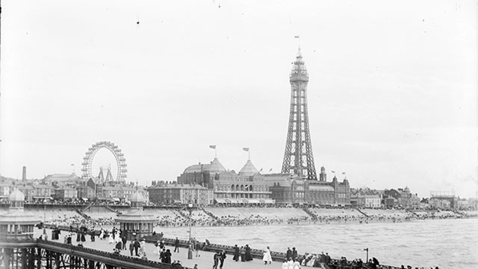 View of Blackpool seafront from North Pier