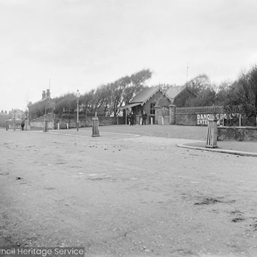 Street view of gardens entrance