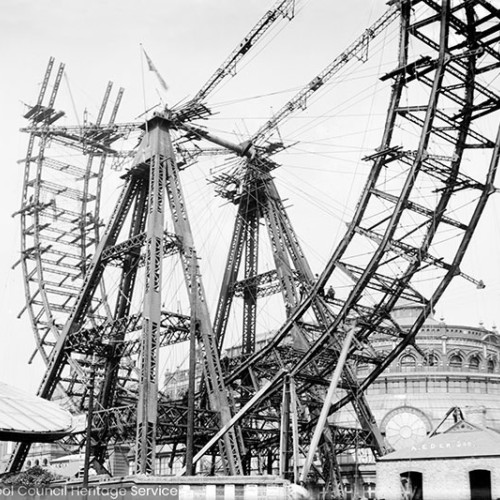 Ferris wheel under construction