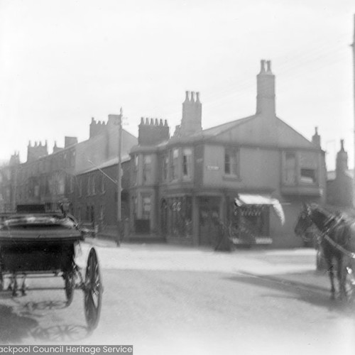 Street scene with horse and carriage