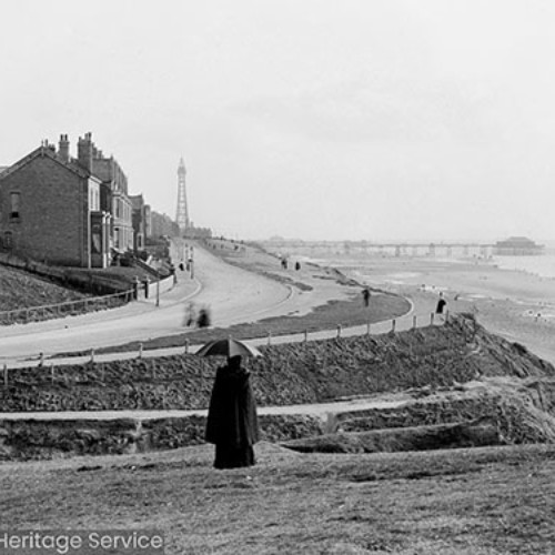People walking on Blackpool seafront