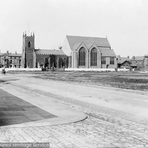 Church building and open land