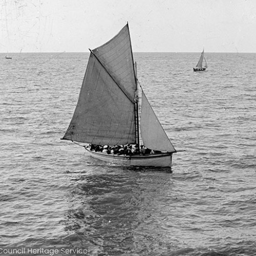 Two sailing boats on the sea