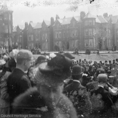 Crowds in street