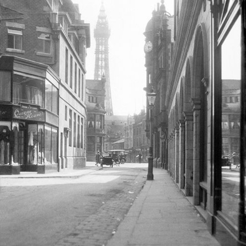 Street scene with Blackpool Tower in background