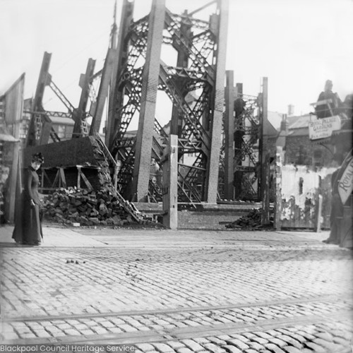 Foundations and girder structure under construction