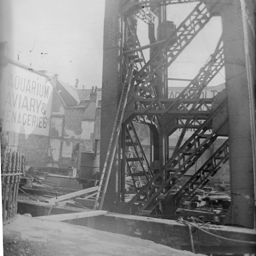 Girder structure and foundations.