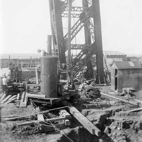 Building site with girder structure