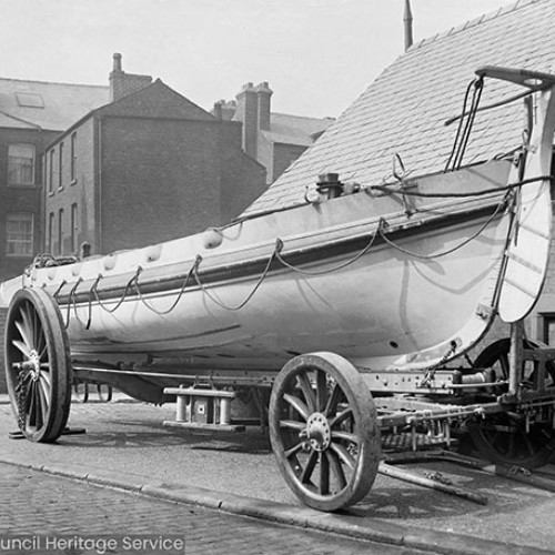 Lifeboat on wagon
