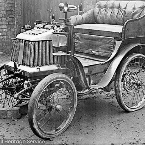 Vintage car in a yard