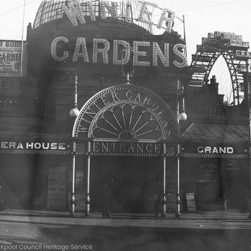 Entrance to Winter Gardens and Ferris wheel