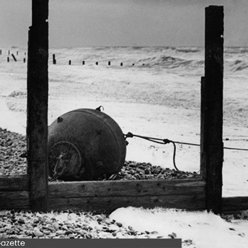 Sea mine on the beach.