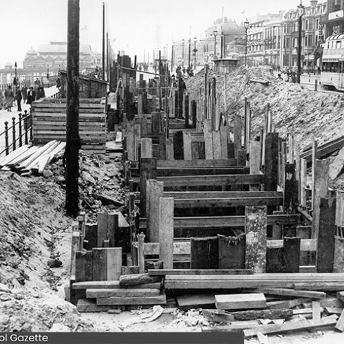 Construction site of an air raid shelter.