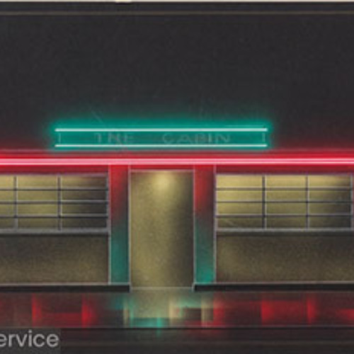 Illustration of a building with brightly coloured neon lights