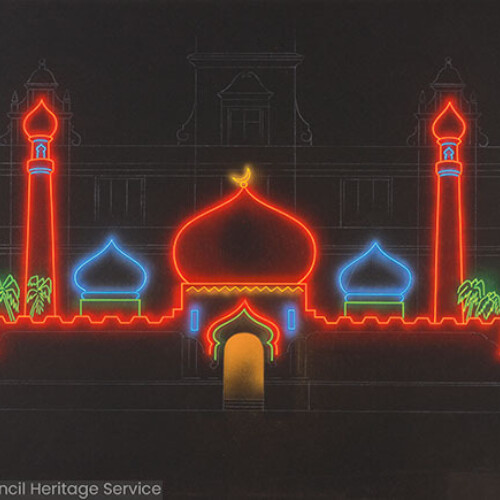 Illustration of an illumination in the shape of the Taj Mahal