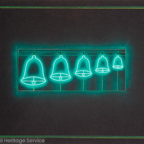 Illustration of an illumination in the shape of a line of bells.