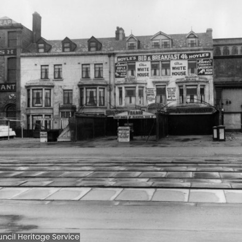 Exterior of buildings, from left to right, Clarke & Heap British Restaurant, The White House, Hoyle's Bed & Breakfast.