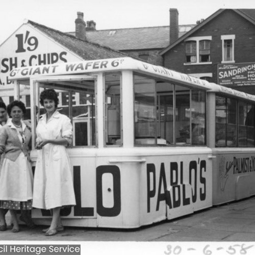 Three female stallholders stood in front of the Pablo's ice cream stall.
