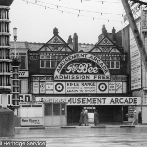 The Bee Amusement Arcade. Admission Free. Rifle Range.