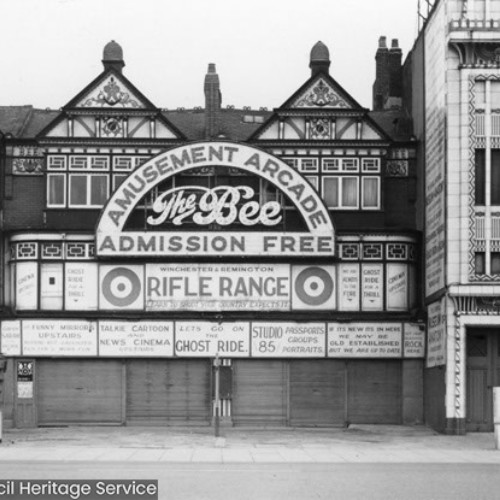 The Bee Amusement Arcade. Admission Free, Rifle Range, Ghost Ride.