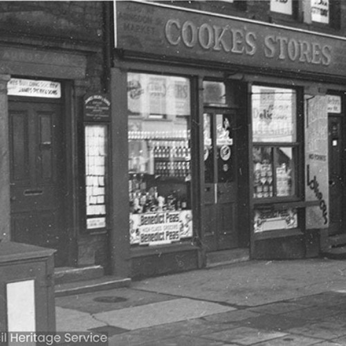 Shop front of Cooke's Stores.