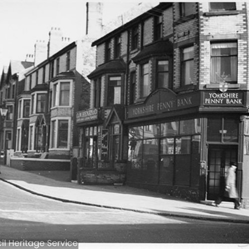 Yorkshire Penny Bank on the street corner.