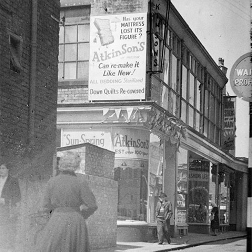 Shop fronts including Atkinson's.