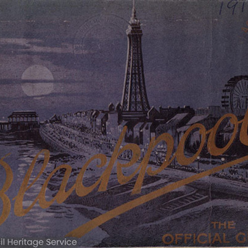 Guide book cover with illustration of Blackpool seafront at night