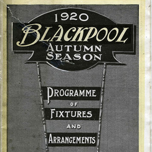 Guide book cover with black and white photograph of sunset over the sea. Text reads 'Programme of Fixtures and Arrangements.'