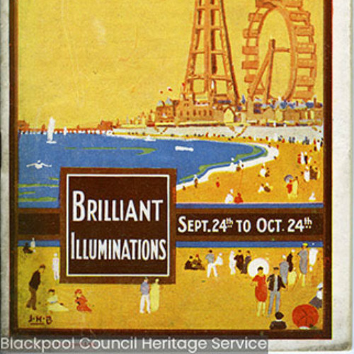 Guide book cover with illustration of Blackpool seafront. Text reads 'Brilliant Illuminations Sept 24th to Oct 24th.'