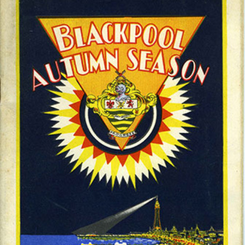 Guide book cover with illustration of Blackpool seafront illuminated at night. Text reads 'Brilliant Illuminations Sept 21st to Oct 21st.'