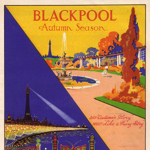 Guide book cover with illustration of Stanley Park and Blackpool Illuminations. Text reads 'Day - Autumn glory, Night - like a fairy story. New and better Illuminations Sep 19th to Oct 19th 1931.'