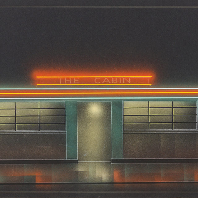 Concept design on black paper for a neon installations on tourist information building