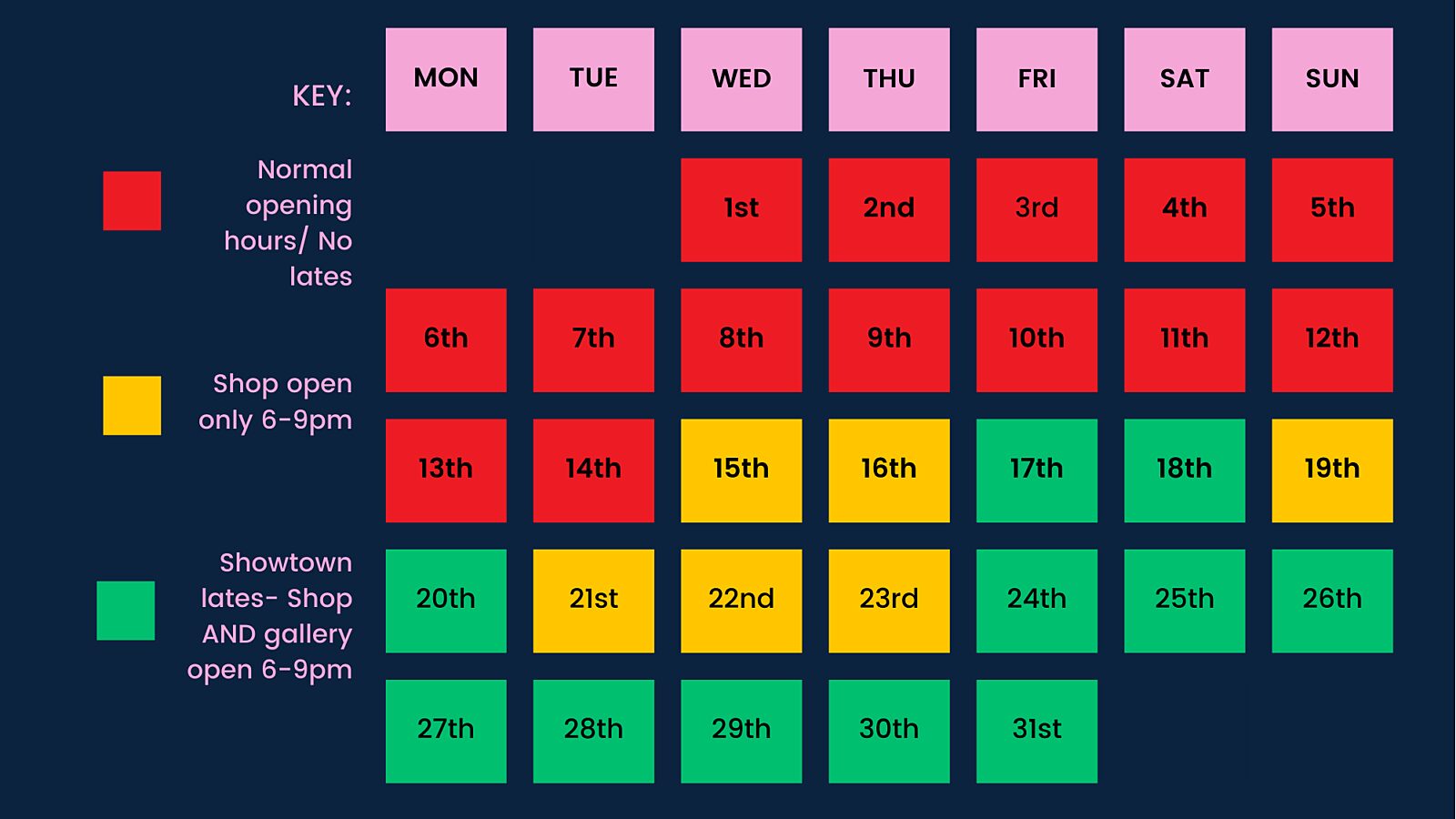 Showtown | Opening Times
