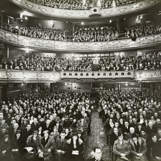 big audience watching a show