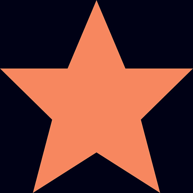 Branding block - black block with orange star