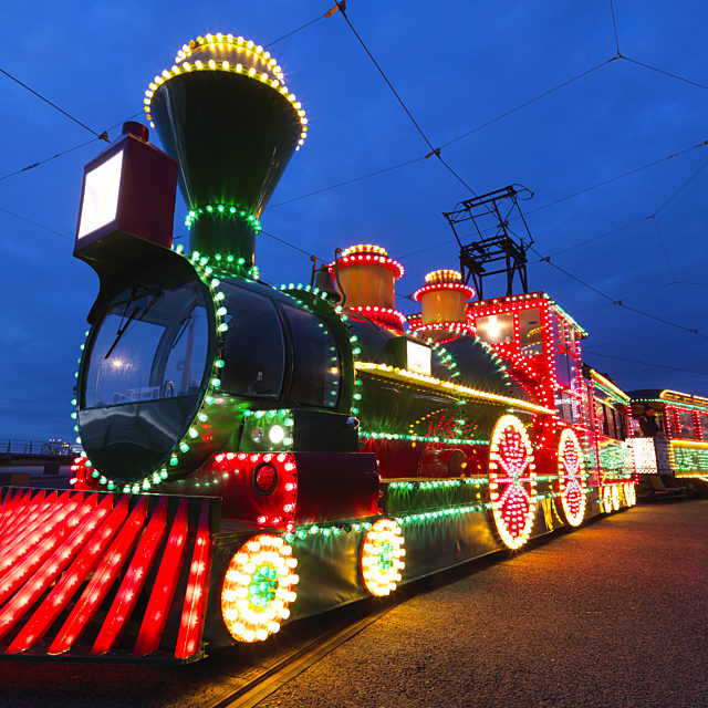 Illuminations image of the illuminated tram in the shape of a train