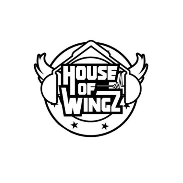 House of Wingz logo. Black and white